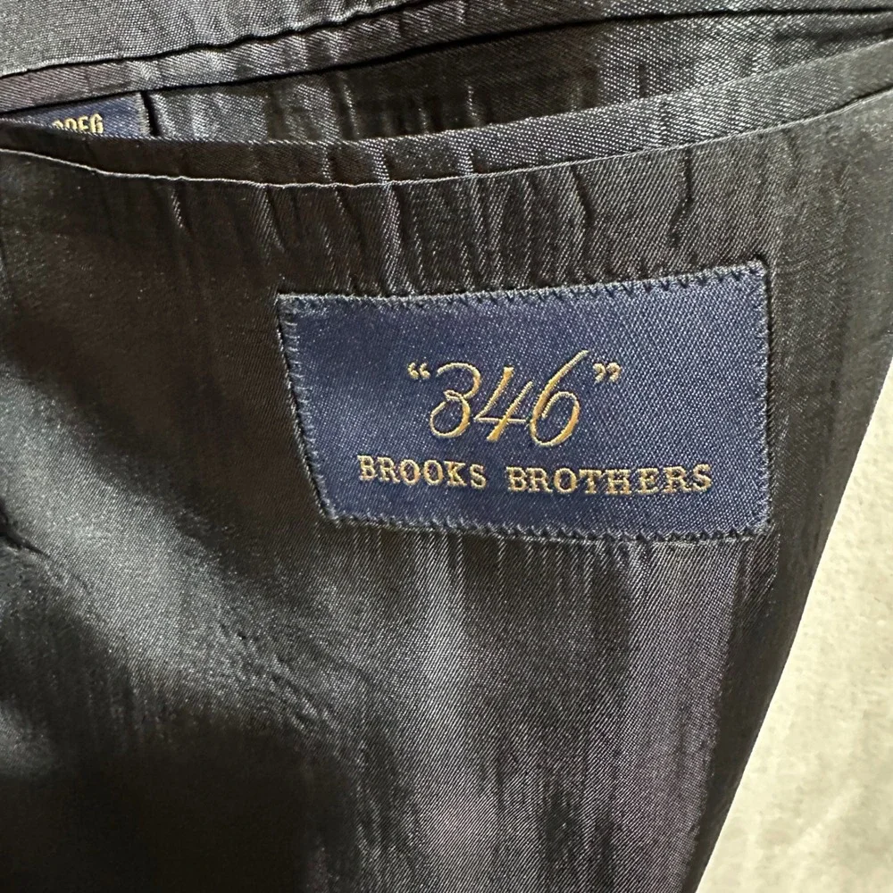 Brooks Brothers 346 Mens Navy Blue 100% Wool 3 Button Blazer Sport Coat 48R